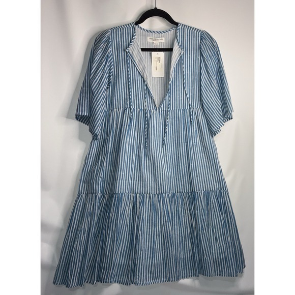 India Collection Dresses & Skirts - India Collection Emerson Fry Isla Dress Sunday Stripe Blue White Tiered Mini XS